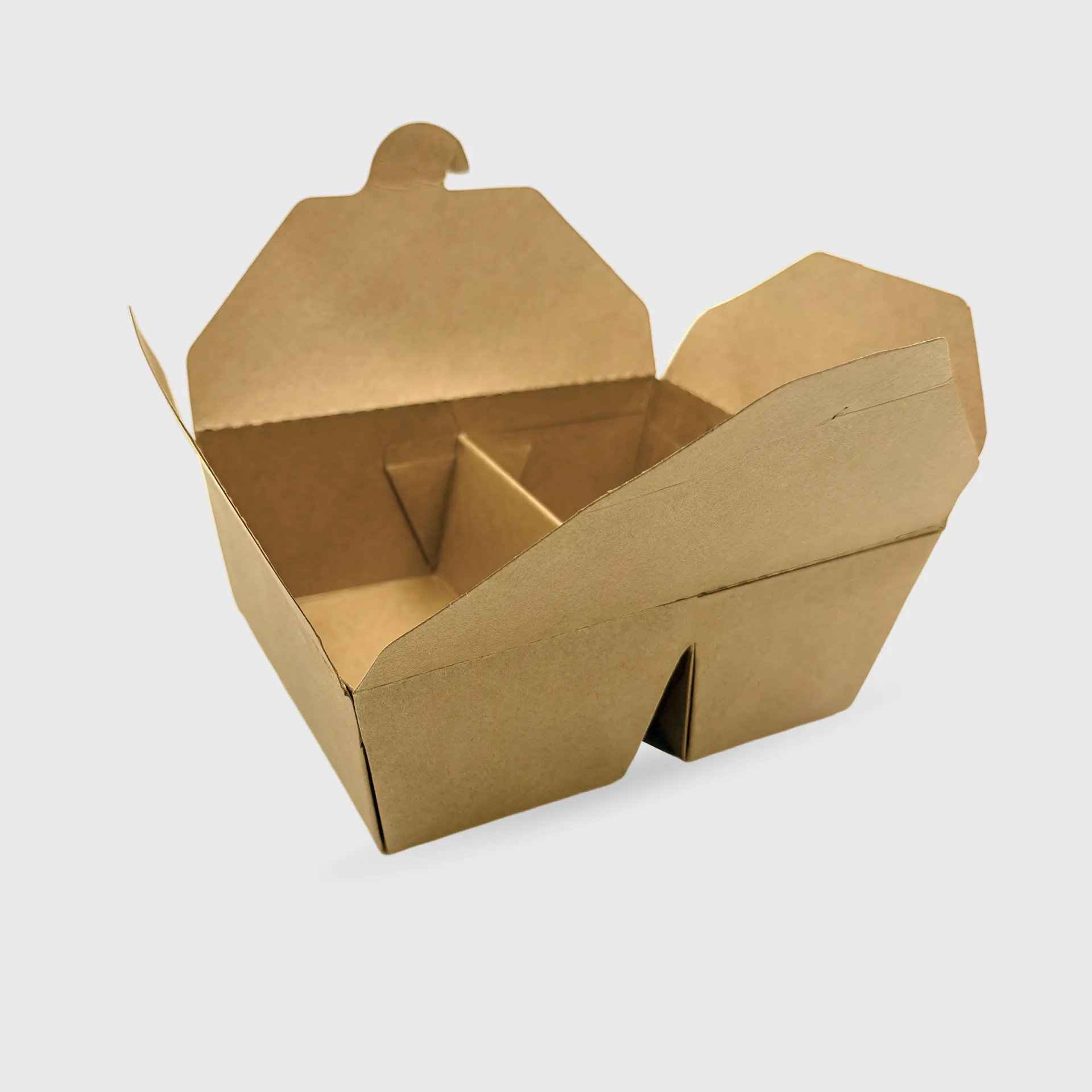 [GMH-24161] Χάρτινο κουτί φαγητού, φάκελος, 2 Θέσεων 1220ml, 150x120x65mm, Kraft