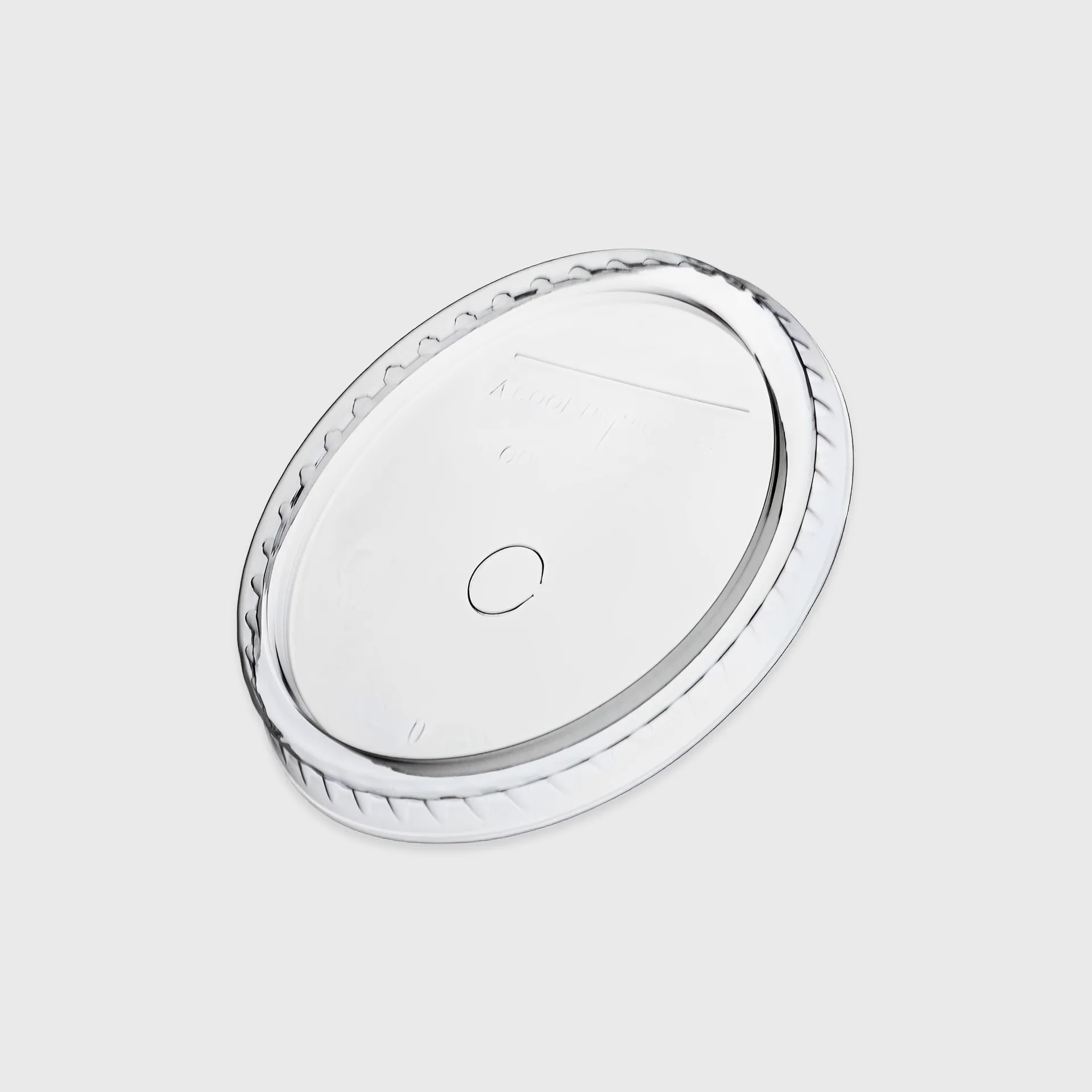 [GMH-24245] Καπάκι Ισιο για Xάρτινο Ποτήρι 12-14-16oz, 8mm τρύπα, Διάφανο