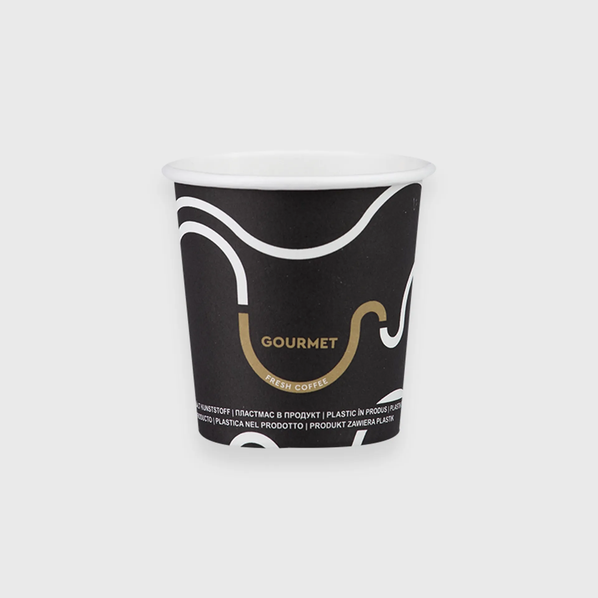 [GMH-24661] Xάρτινο Ποτήρι, Μονότοιχο, 4oz, Gourmet Μαύρο