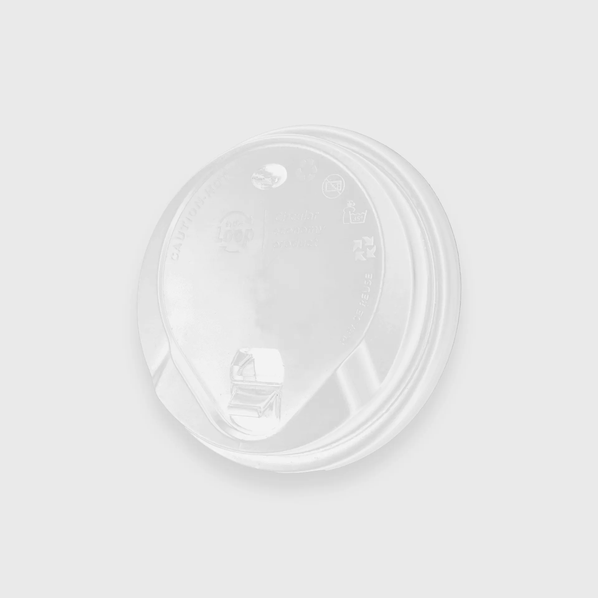 [GMH-24698] Καπάκι πιπίλα επαναχρησιμοποιούμενο για Χάρτινο ποτήρι 12/14/16oz, Διάφανο