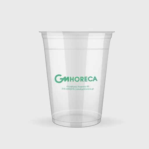[GMEK-01169] Τυπωμένο Πλαστικό Ποτήρι, 350ml, PET, Διάφανο