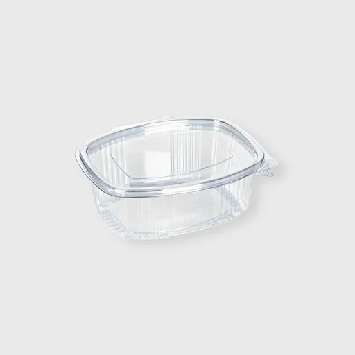 [GMH-25250] Σκεύος PET οβάλ με ενσωματωμένο πλακέ καπάκι, 375ml, Διάφανο