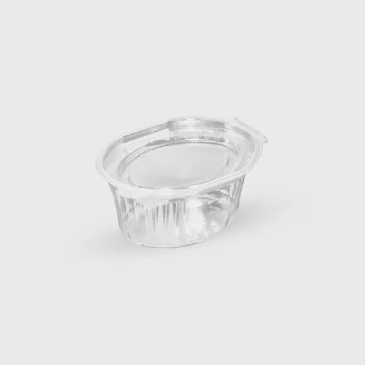 [GMH-25253] Σωσάκι PET οβάλ με ενσωματωμένο καπάκι, 80ml, Διάφανο