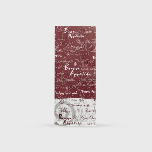 [GMH-25437] Θήκη για μαχαιροπίρουνα με χαρτοπετσέτα, 9.5x24cm, Μπορντό