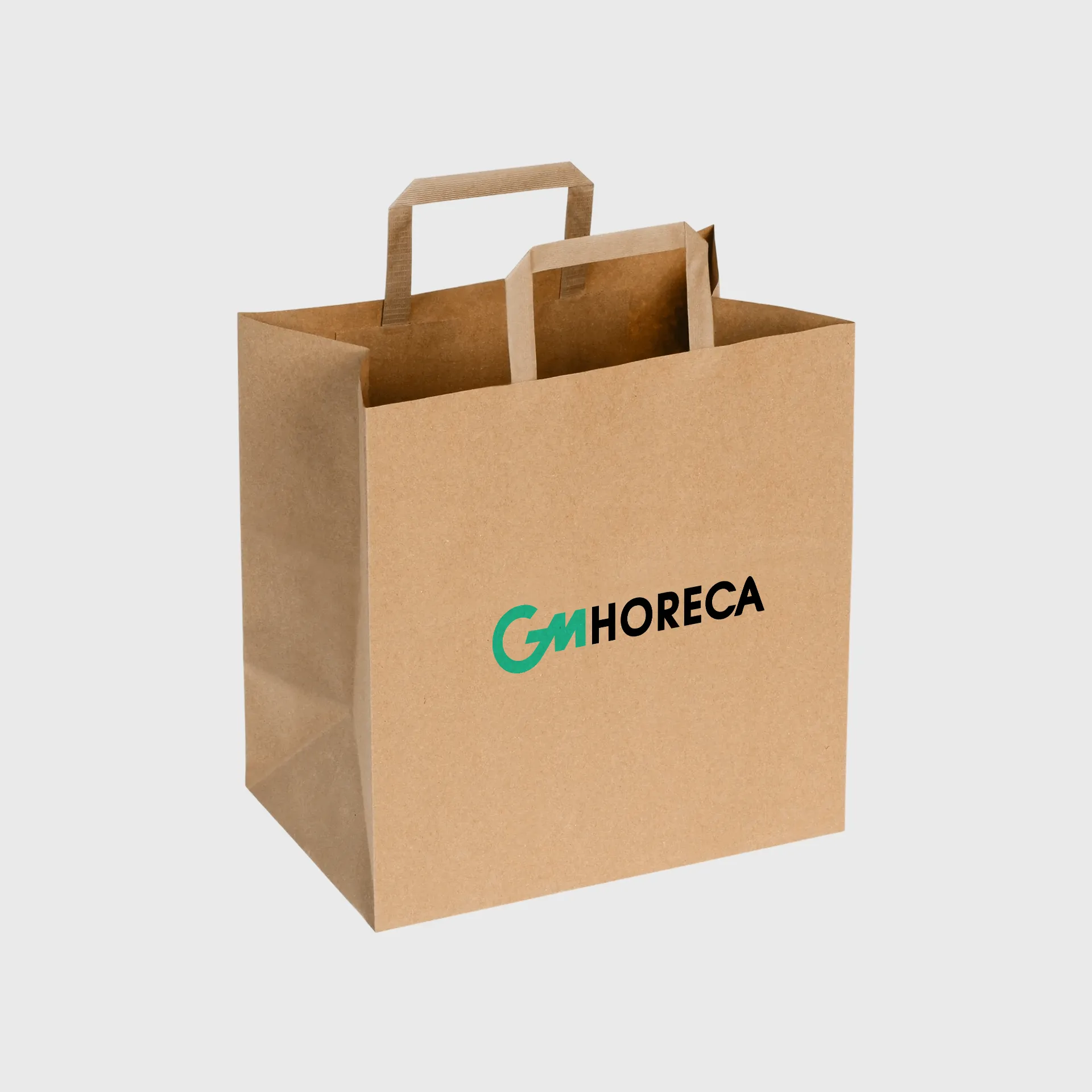 [GMEK-01641] Τυπωμένη Χάρτινη τσάντα με χεράκι και πάτο, 280x170x290mm, Kraft
