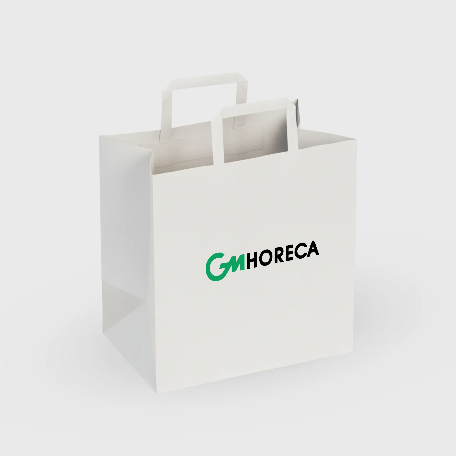 [GMEK-01643] Τυπωμένη Χάρτινη τσάντα με χεράκι και πάτο, 280x170x290mm, λευκή