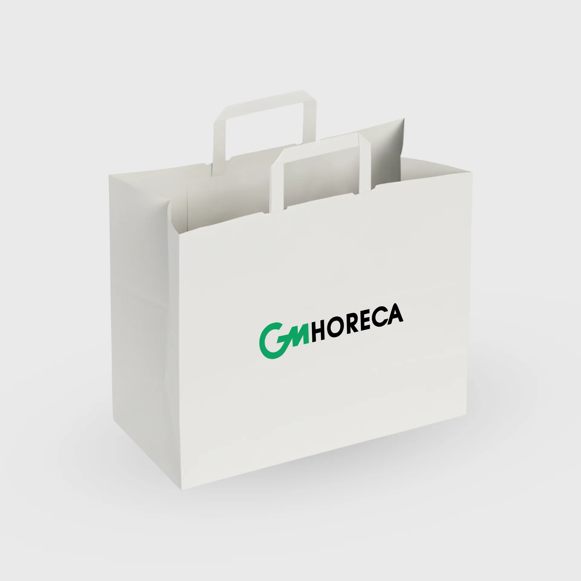 [GMEK-01647] Τυπωμένη Χάρτινη τσάντα με χεράκι και πάτο, 320x210x260mm, λευκή