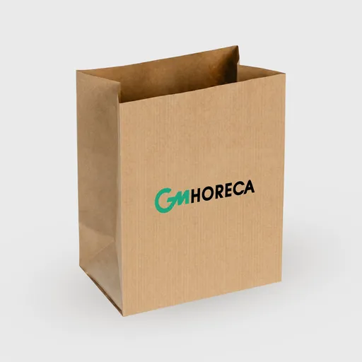 [GMEK-01651] Τυπωμένη Χαρτοσακούλα μεταφοράς χωρίς χερούλι, 300x500mm, Kraft