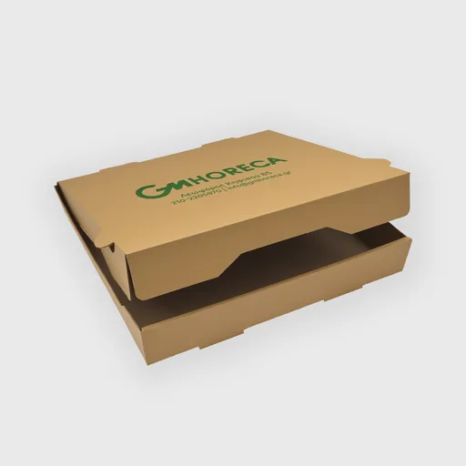 [GMEK-01655] Τυπωμένο Χάρτινο Κουτί Πίτσας, 330x330x40mm, Kraft