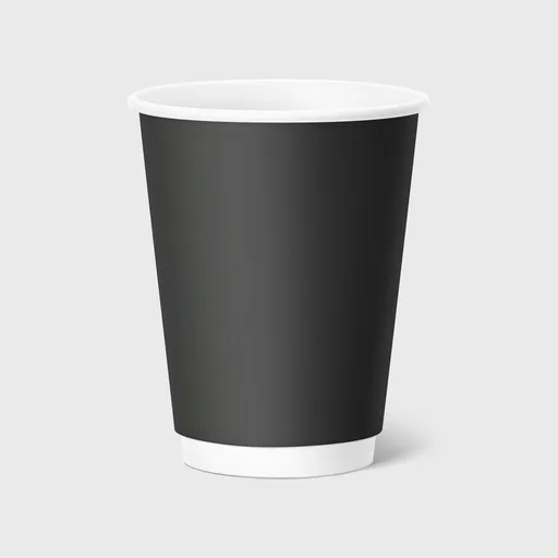 [GMH-25752] Χάρτινο Ποτήρι, Διπλότοιχο, 12-14oz, Μαύρο