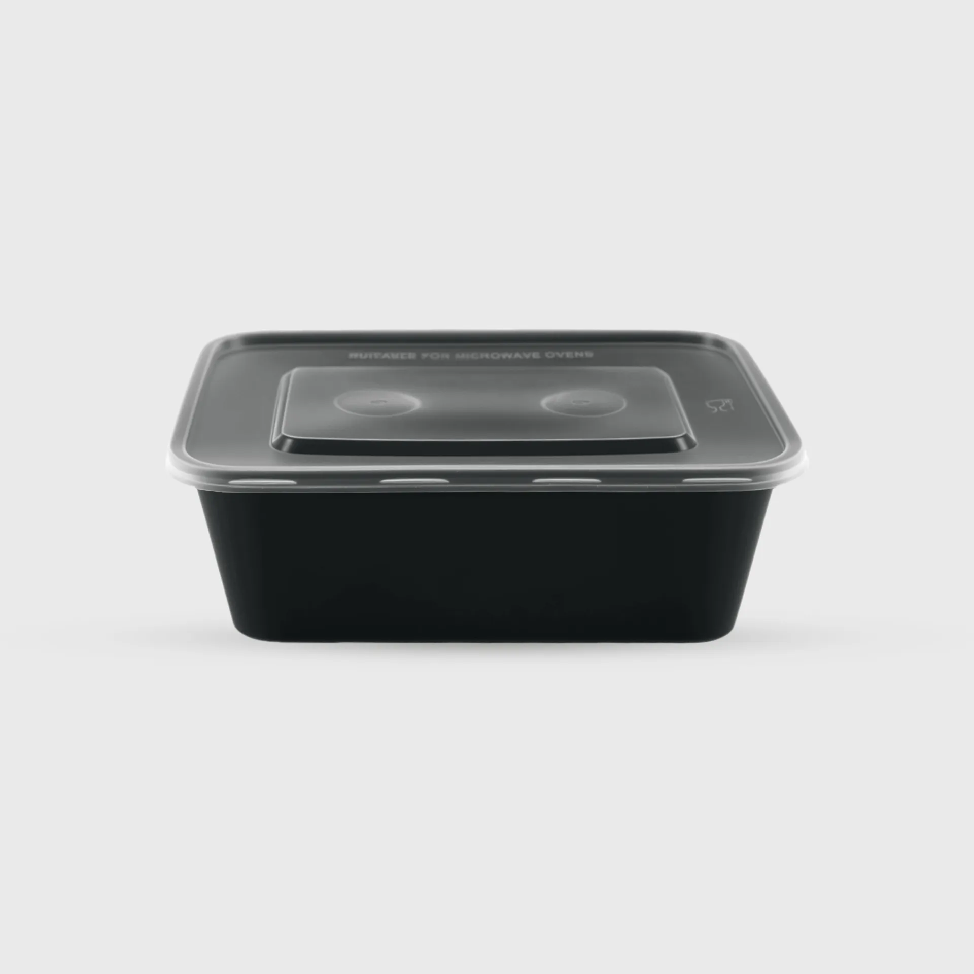 [GMH-25803] Σκεύος Microwave Ορθογώνιο με καπάκι, 750ml, Mαύρο