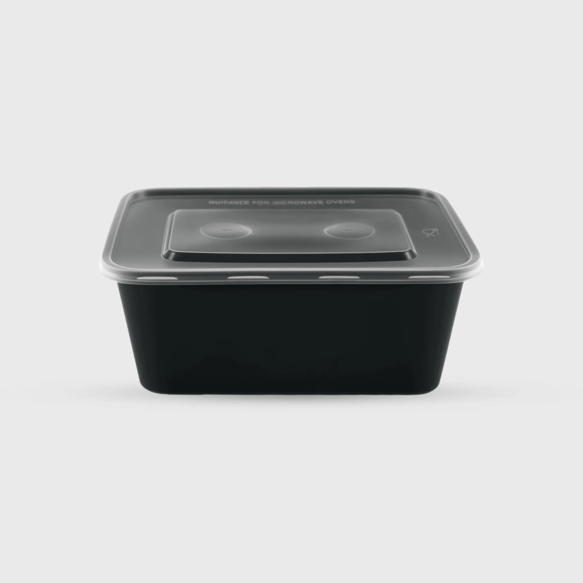 [GMH-25804] Σκεύος Microwave Ορθογώνιο με καπάκι, 1000ml, Mαύρο