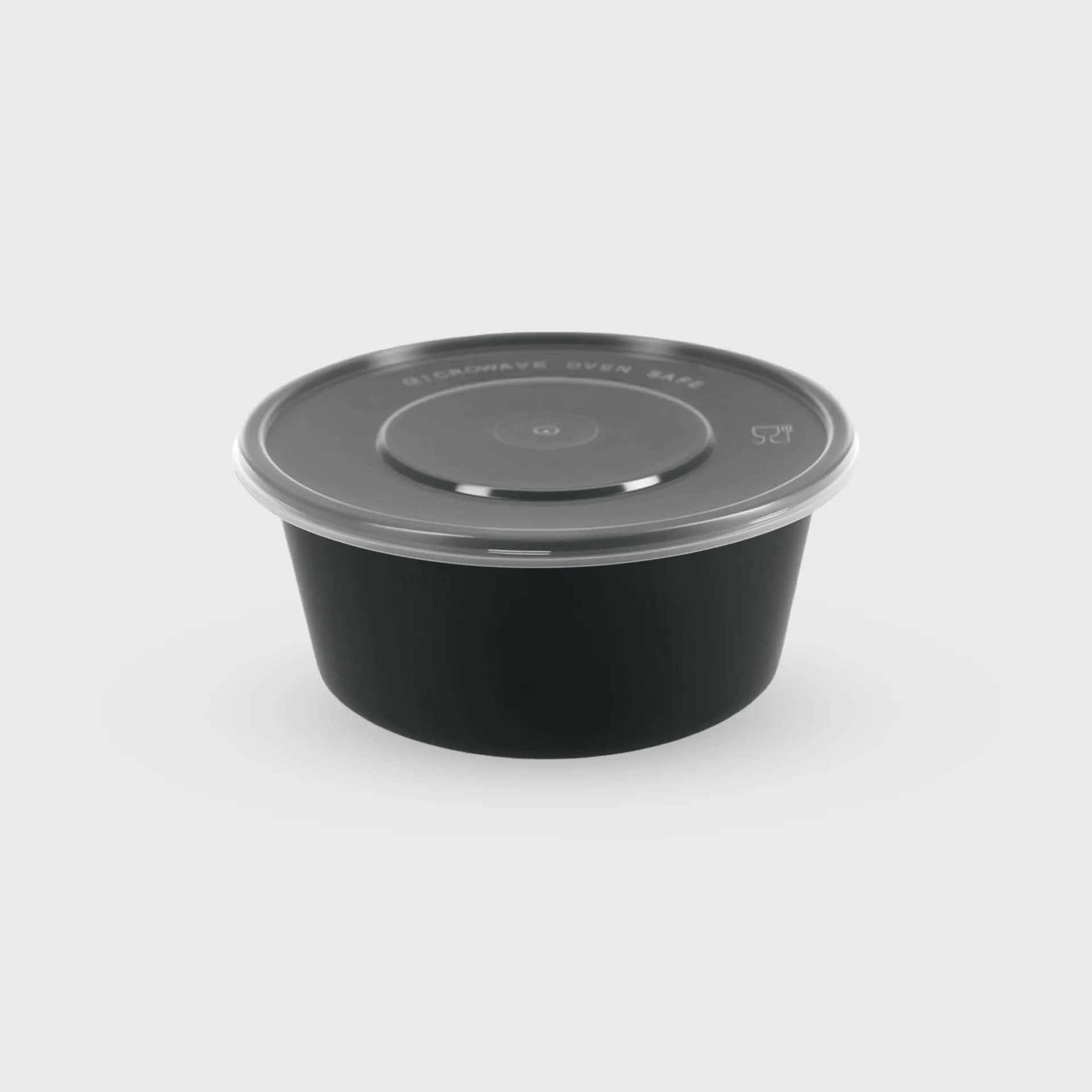 [GMH-25822] Σκεύος Microwave Στρογγυλό με καπάκι, 750ml, Mαύρο