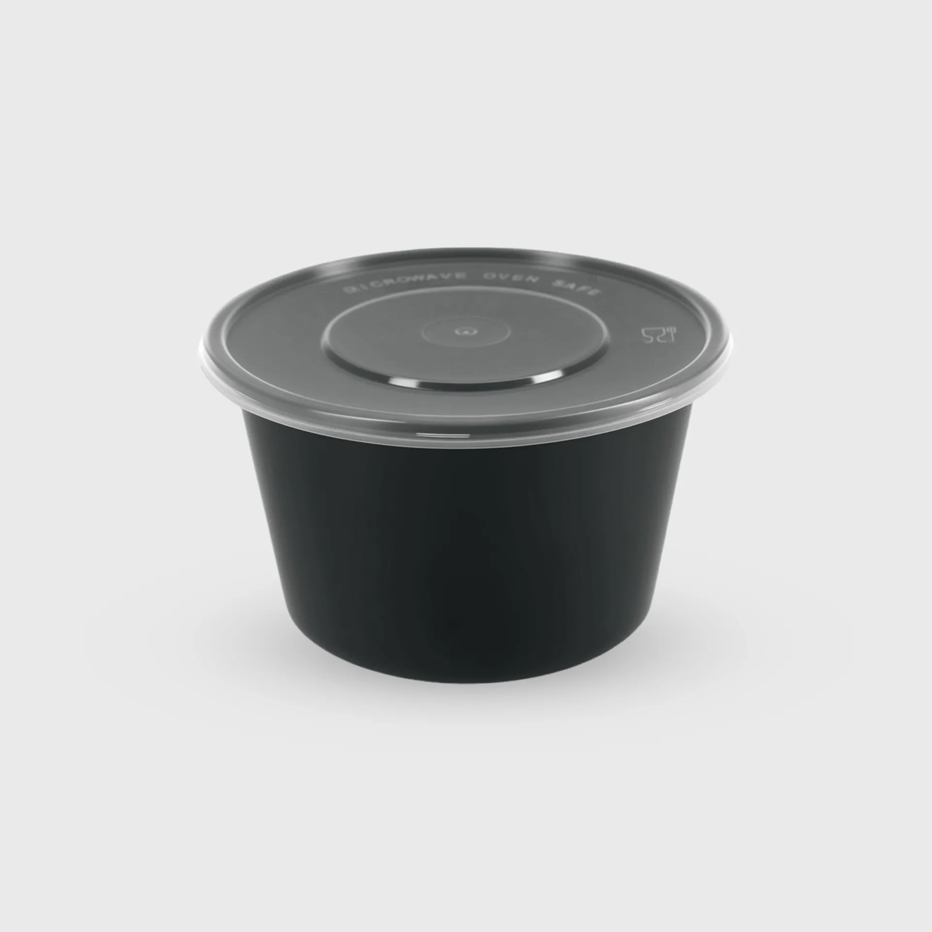 [GMH-25823] Σκεύος Microwave Στρογγυλό με καπάκι, 1000ml, Mαύρο