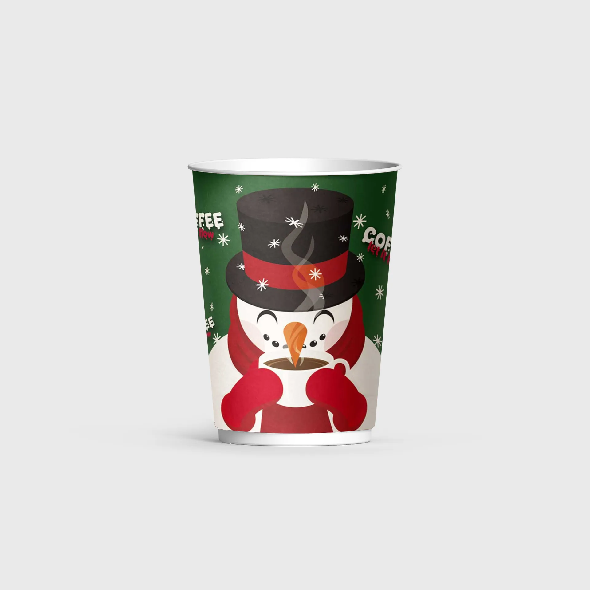 [GMH-25910] Χάρτινο Ποτήρι, Διπλότοιχο, 8oz, Snow Santa