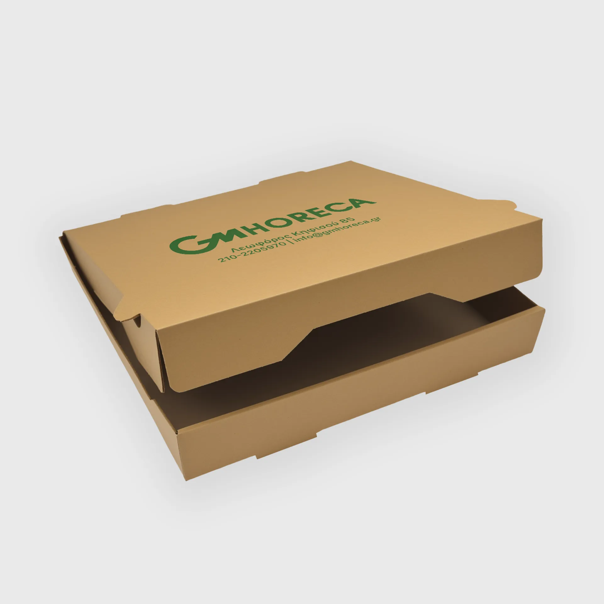 [GMEK-01870] Τυπωμένο Χάρτινο Κουτί Πίτσας, 360x360x40mm, Kraft