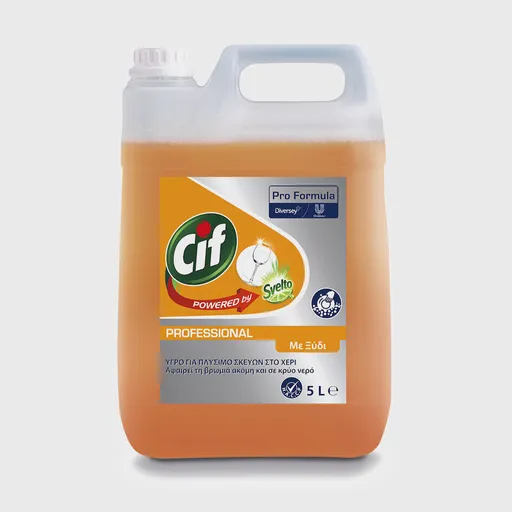 [GMH-25951] Cif Professional Vinegar Care, υγρό απορρυπαντικό πιάτων & σκευών για πλύσιμο στο χέρι με άρωμα ξυδιού, 5 lt