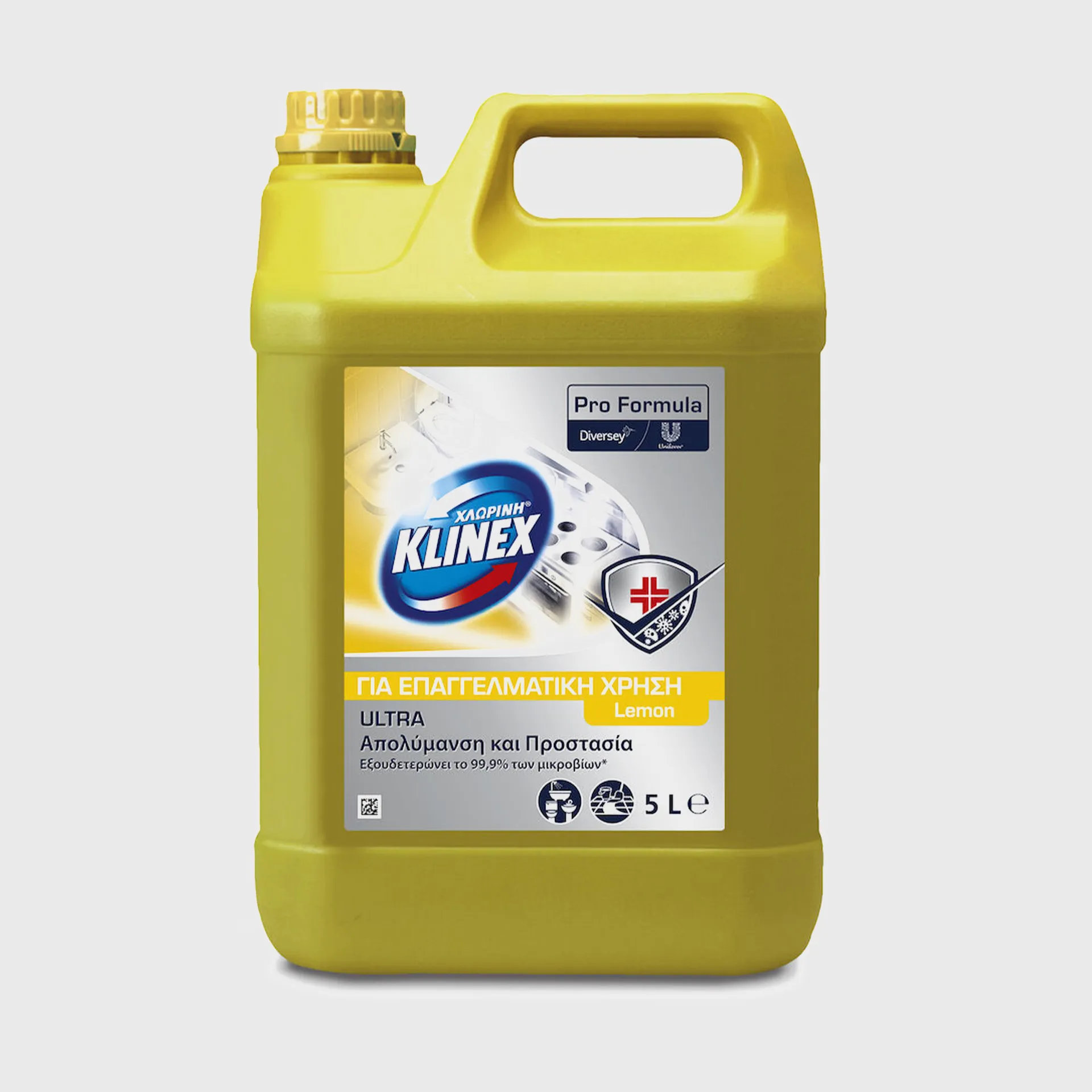 [GMH-25980] Klinex Professional Ultra Lemon, επαγγελματική παχύρρευστη χλωρίνη με άρωμα λεμονιού, 5 lt