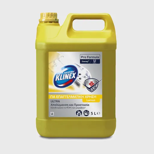 [GMH-25980] Klinex Professional Ultra Lemon, επαγγελματική παχύρρευστη χλωρίνη με άρωμα λεμονιού, 5 lt