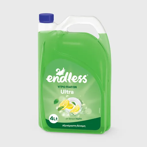 [GMH-26001] Endless Ultra, υγρό απορρυπαντικό για το πλύσιμο πιάτων και σκευών στο χέρι με άρωμα λεμόνι, 4 lt
