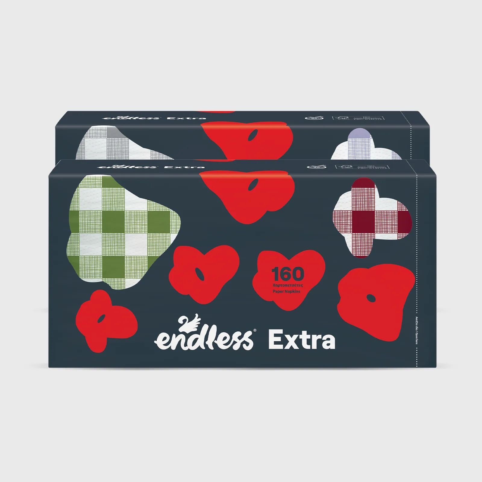 [GMH-26010] Χαρτοπετσέτες, Endless Εxtra Καρό Mix, 33x33, 160φ