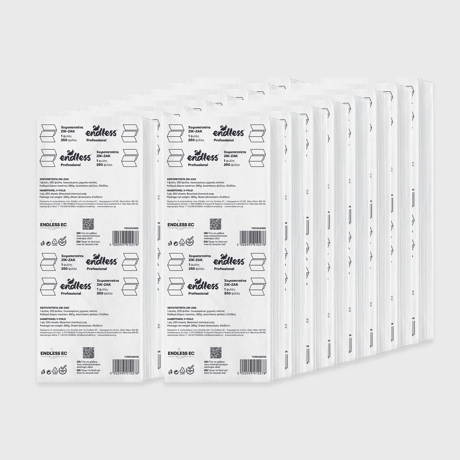 [GMH-26011] Χειροπετσέτες, Εndless ZIK-ZAK Λευκή, 1φ - 4000φ