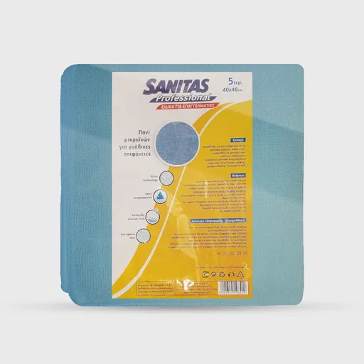 [GMH-26056] Πανί Μικροινών για τζάμια & καθρέφτες, 40x48cm, Sanitas Pro, μπλέ