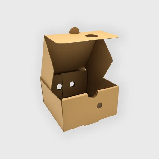 [GMH-26061] Χάρτινο κουτί για burger, Microwelle G1, 140x140x77mm, Kraft