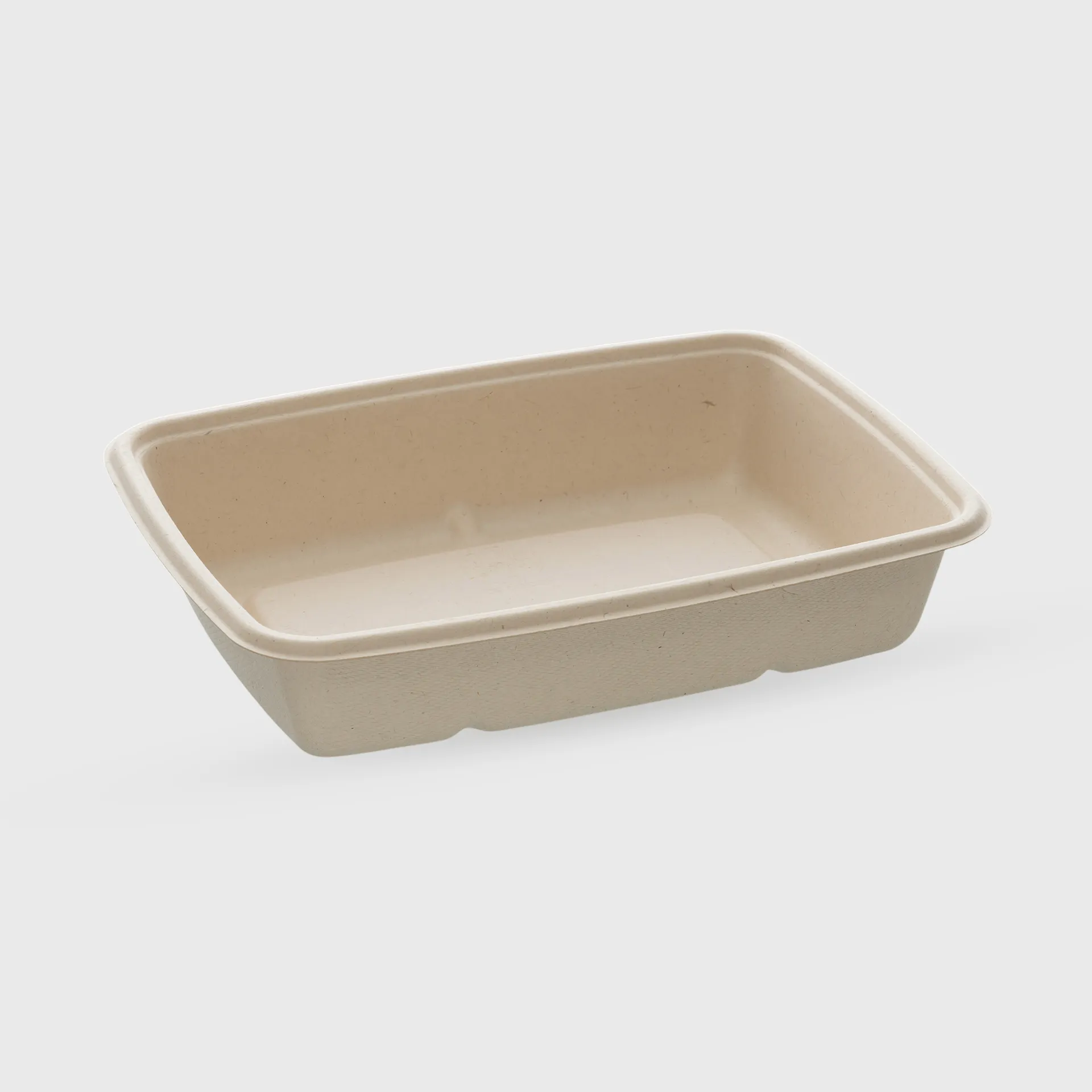 [GMH-26091] Σκεύος ζαχαροκάλαμου, παραλληλόγραμμο 950ml, 230x160x50mm, μπεζ