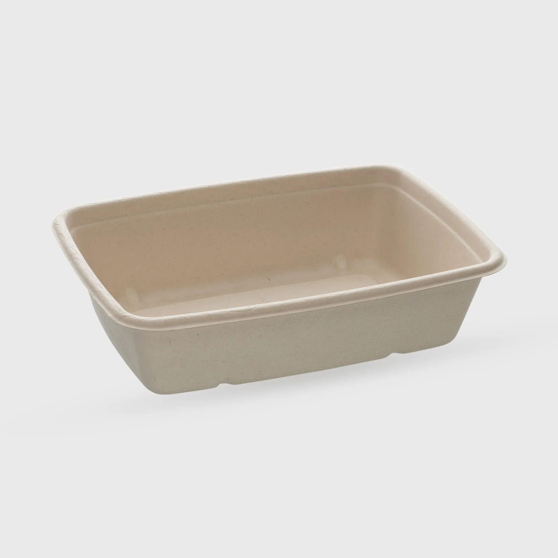 [GMH-26092] Σκεύος ζαχαροκάλαμου, παραλληλόγραμμο 1050ml, 230x160x60mm, μπεζ