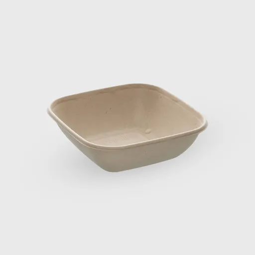 [GMH-26096] Σκεύος ζαχαροκάλαμου, τετράγωνο 750ml, 170x170x50mm, μπεζ