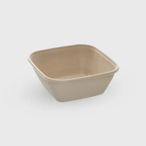 [GMH-26097] Σκεύος ζαχαροκάλαμου, τετράγωνο 1000ml, 170x170x70mm, μπεζ