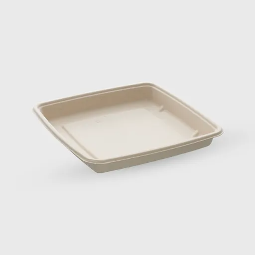 [GMH-26100] Σκεύος ζαχαροκάλαμου, τετράγωνο 1000ml, 230x230x30mm, μπεζ