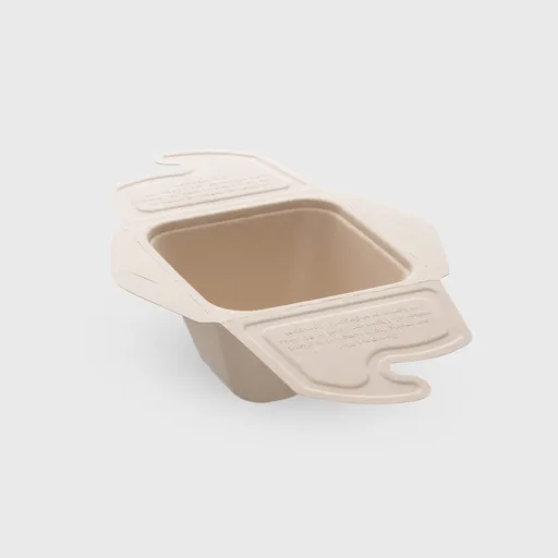 [GMH-26115] Σκεύος ζαχαροκάλαμου, φάκελος 500ml, 125x125x70mm, μπεζ