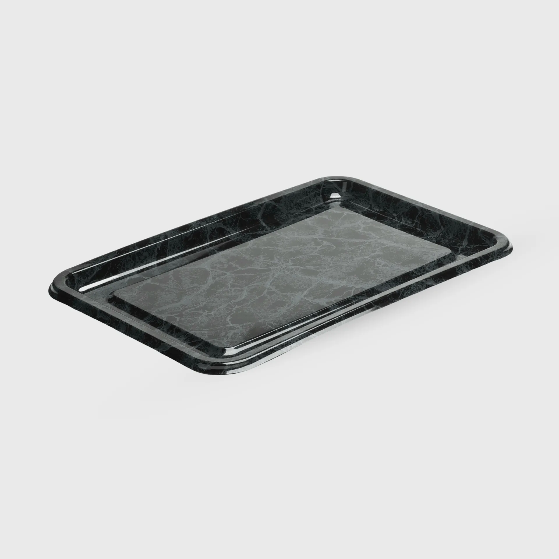 [GMH-26123] Δίσκος PET, παραλληλόγραμμο 460x300x27mm, μαρμάρινο μαύρο