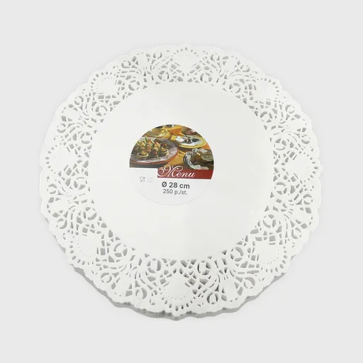[GMH-26134] Δαντέλα χάρτινη, στρογγυλή 28cm, λευκή