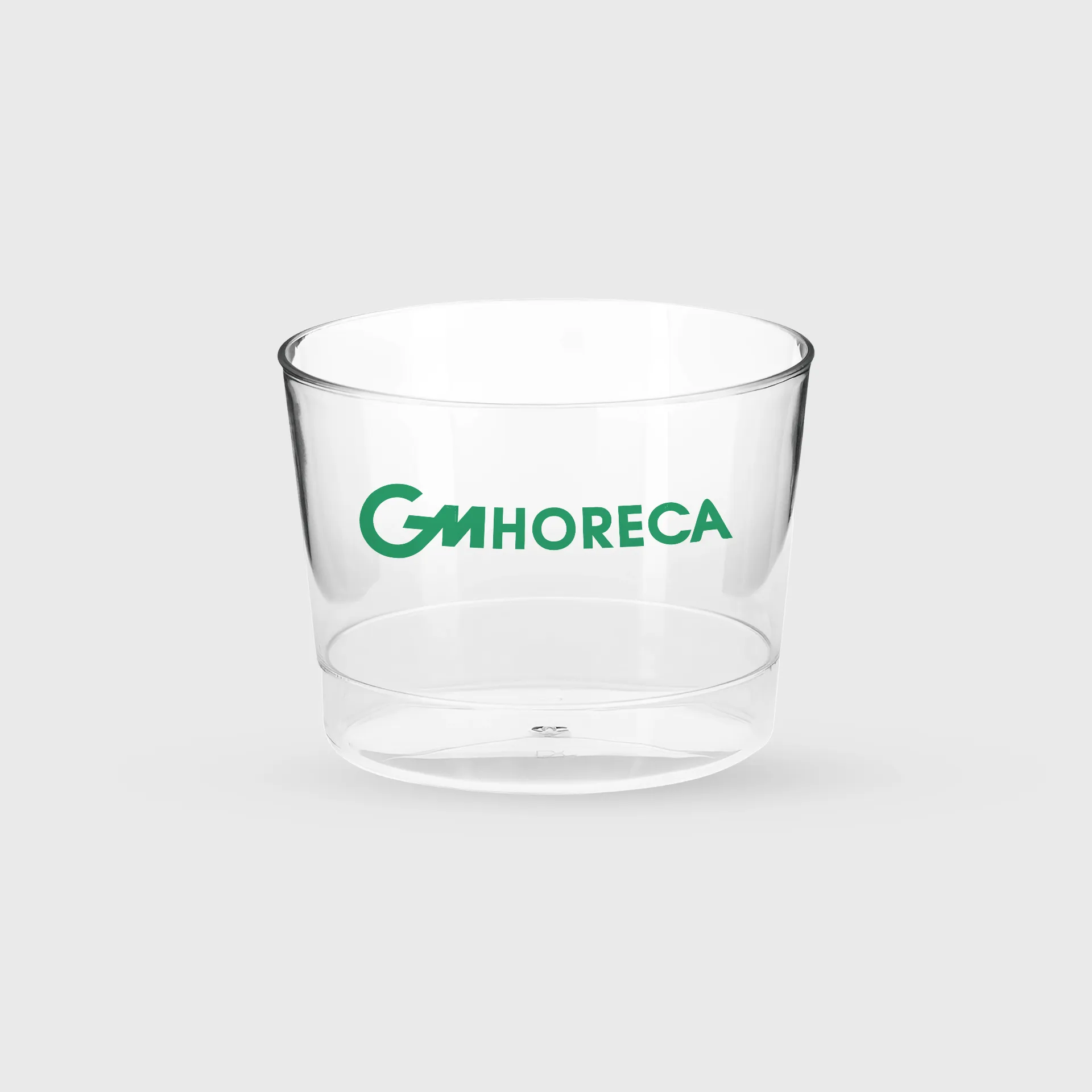 [GMEK-02195] Τυπωμένο μπωλ ζαχαροπλαστείου πλαστικό, κύλινδρος 180 ml, PS Premium επαν/μενο, διάφανο