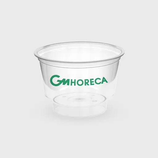 [GMEK-02197] Τυπωμένο μπωλ ζαχαροπλαστείου πλαστικό, στρογγυλό 200 ml, PS Premium επαν/μενο, διάφανο