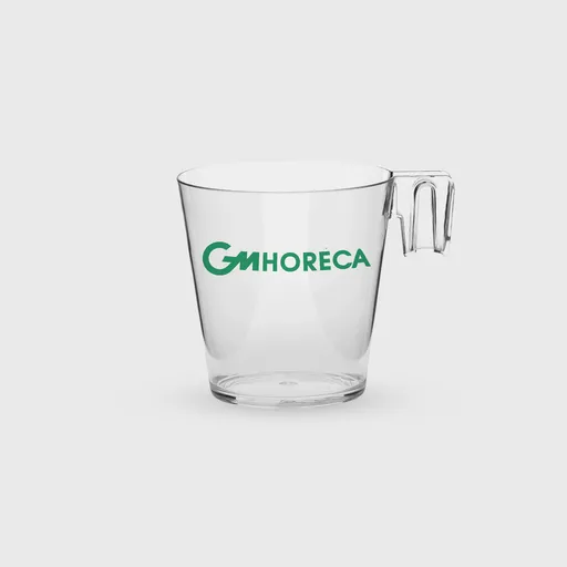 [GMEK-02215] Τυπωμένο φλιτζάνι πλαστικό, 80 ml καφέ/espresso, PS Premium επαν/μενο, διάφανο