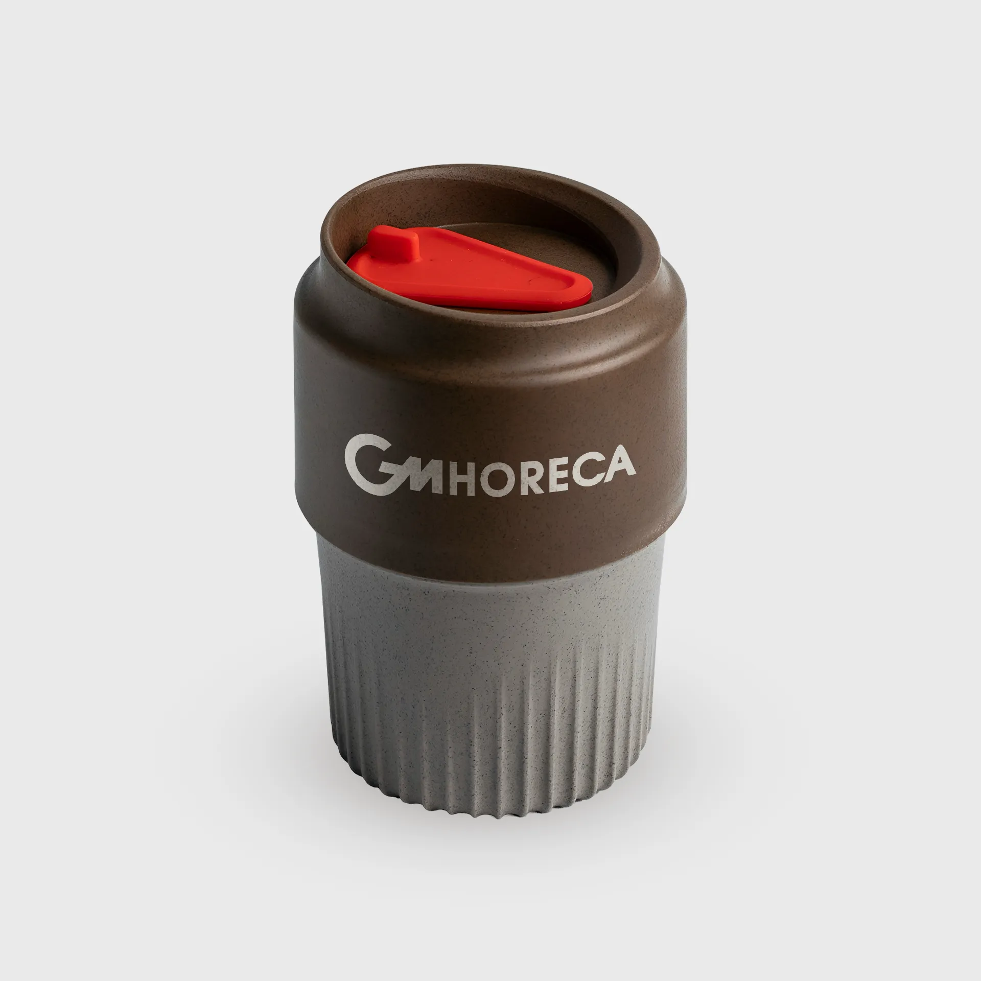 [GMEK-02218] Τυπωμένη κούπα επαναχρησιμοποιήσιμη από καφέ, 355 ml WPP, γκρι/καφέ