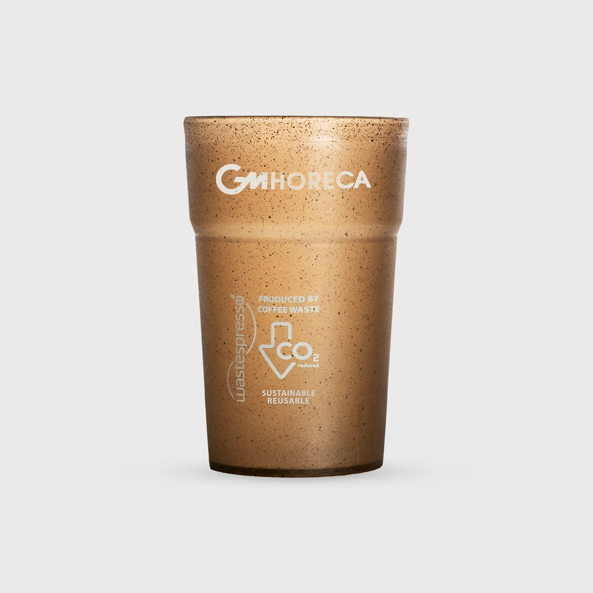 [GMEK-02219] Τυπωμένη ποτήρι επαναχρησιμοποιήσιμο από καφέ, 350 ml WPP, καφέ