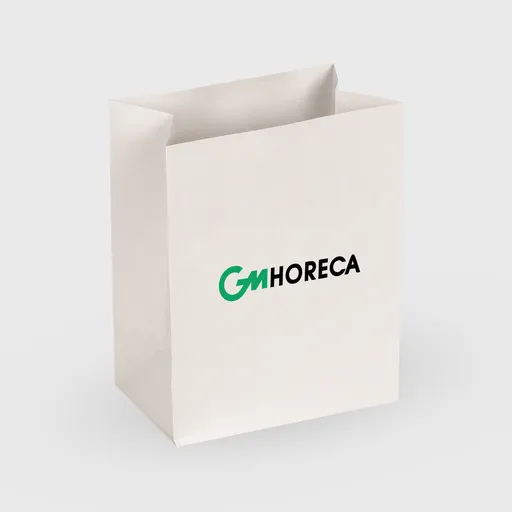 [GMEK-02222] Τυπωμένη Χαρτοσακούλα μεταφοράς χωρίς χερούλι, 300x500mm, Λευκή