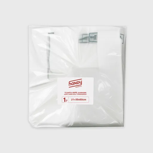 [GMH-26209] Πλαστική σακούλα μεταφοράς, HDPE T-Shirt, 60 cm, διάφανη
