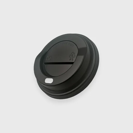 [GMH-26291] Καπάκι πιπίλα PS για Χάρτινο ποτήρι 8oz - 80mm, Mαύρο