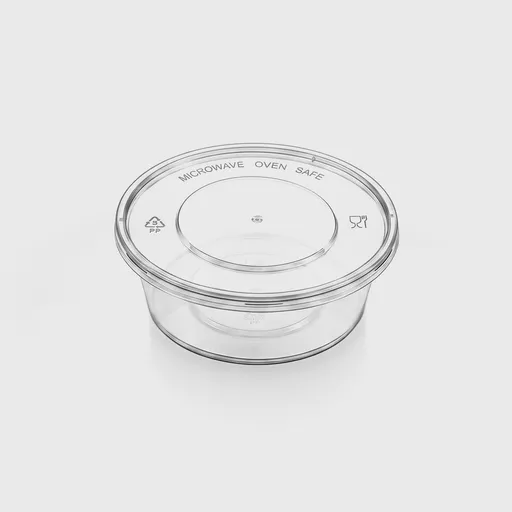 [GMH-26301] Δοχείο τροφίμων PP, στρογγυλό με καπάκι, 300 ml, διάφανο