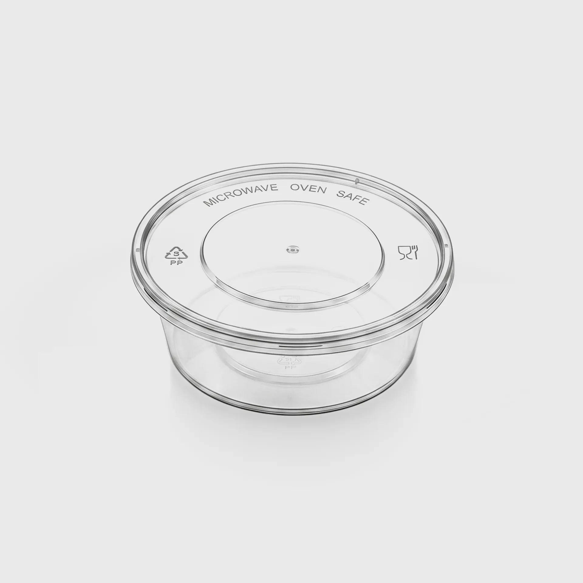 [GMH-26301] Δοχείο τροφίμων PP, στρογγυλό με καπάκι, 300 ml, διάφανο