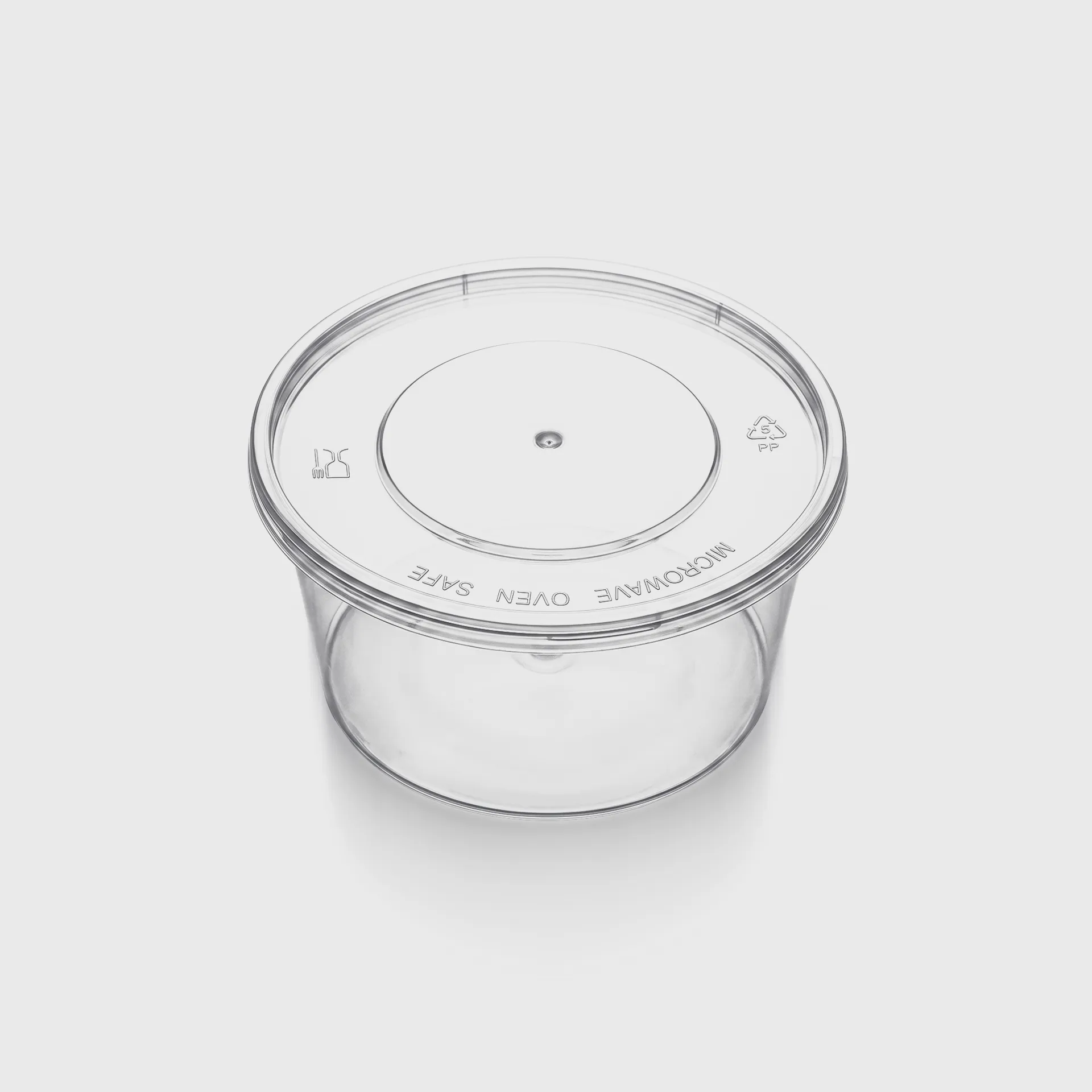 [GMH-26302] Δοχείο τροφίμων PP, στρογγυλό με καπάκι, 500 ml, διάφανο