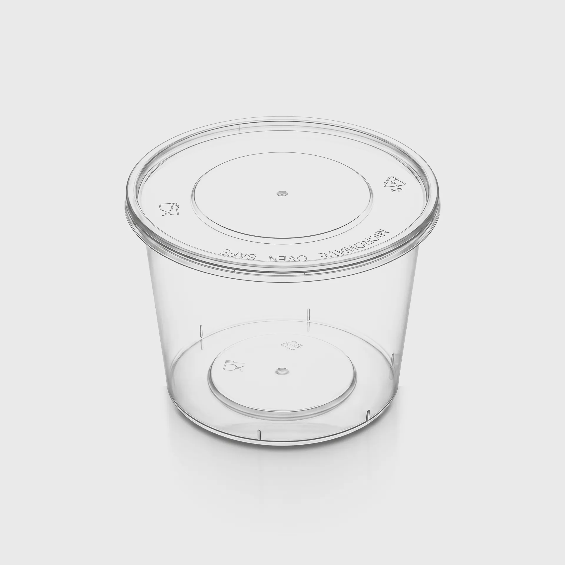 [GMH-26303] Δοχείο τροφίμων PP, στρογγυλό με καπάκι, 750 ml, διάφανο