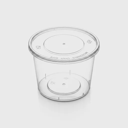 [GMH-26303] Δοχείο τροφίμων PP, στρογγυλό με καπάκι, 750 ml, διάφανο