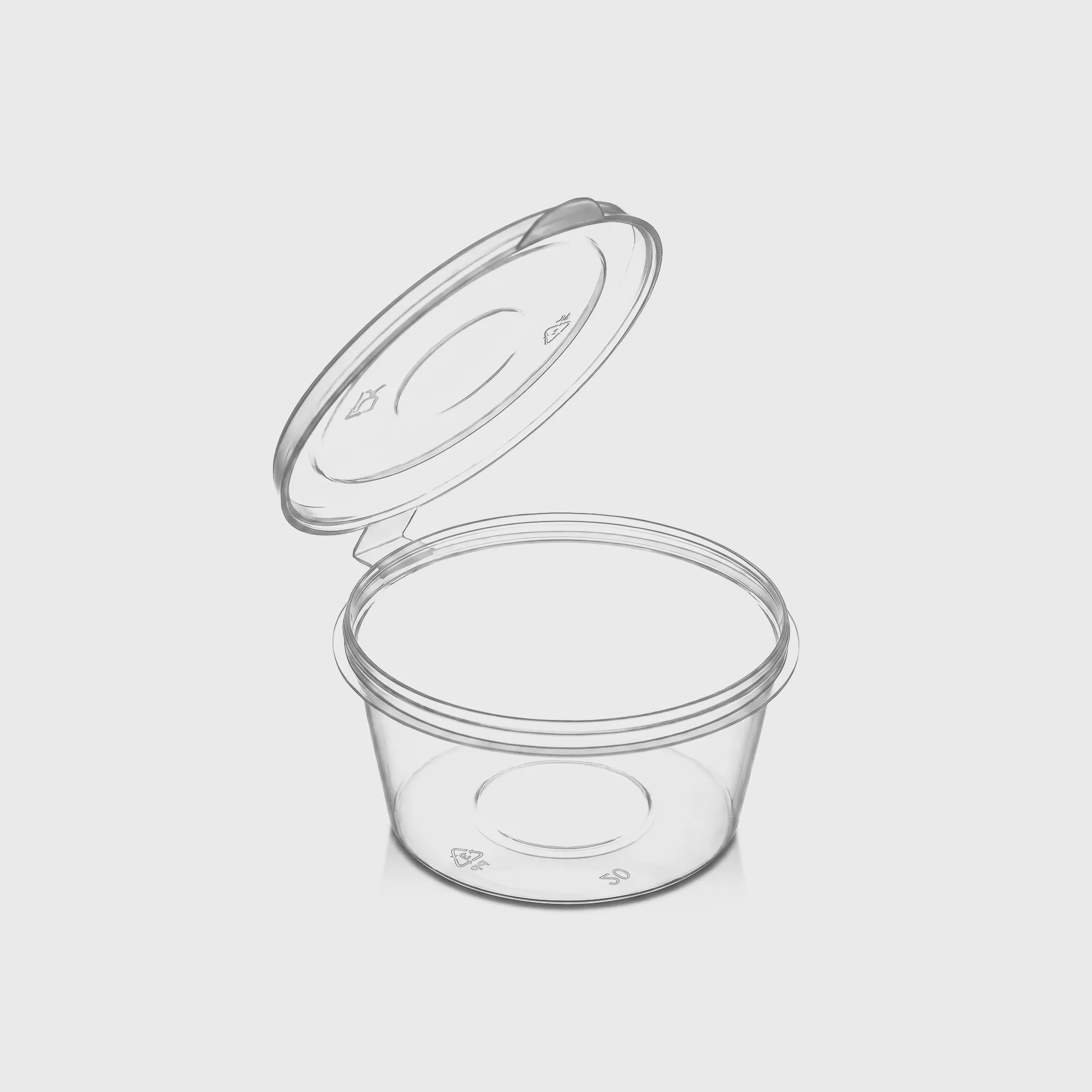 [GMH-26340] Σωσάκι PP με ενσωματωμένο καπάκι, 70ml, Διάφανο